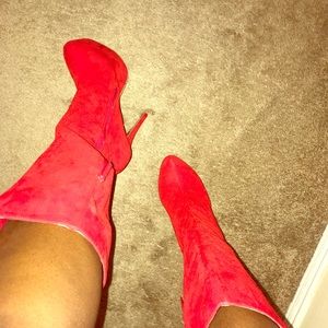 Red Thigh High Boots